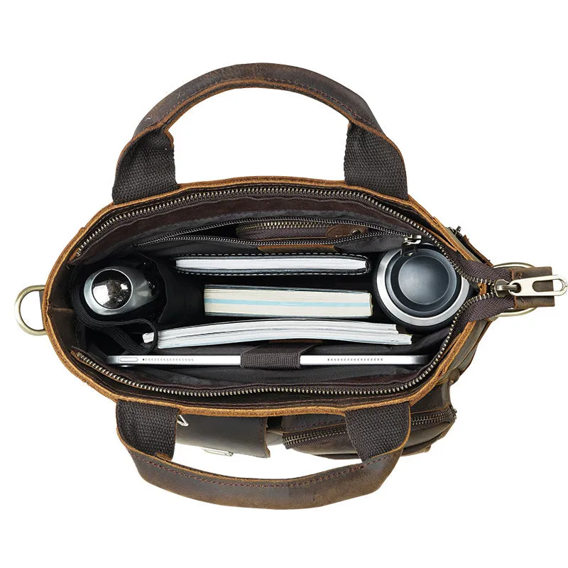 Leather Messenger Bag Vintage Outdoor Portable