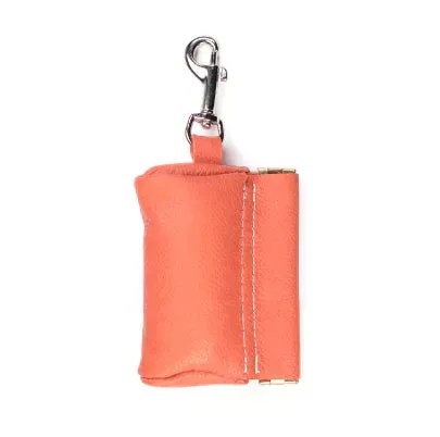 Leather Poop Bag Pouch - Turquoise