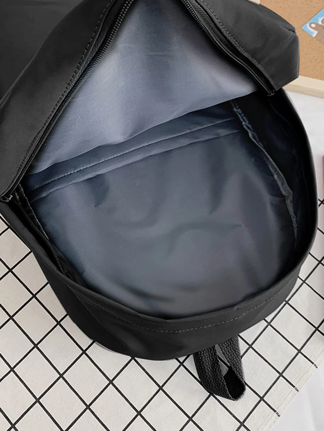 Letter Graphic Cartoon Patch Backpack