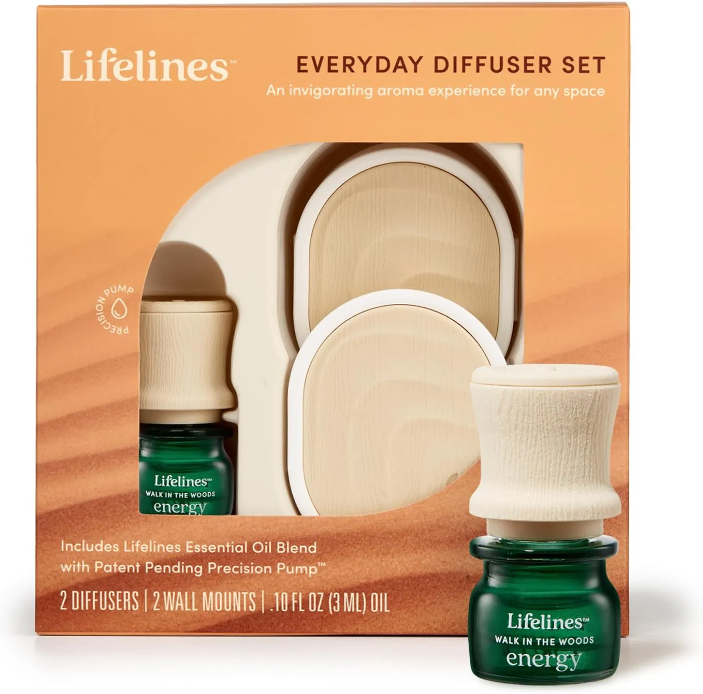 Lifelines Everyday Portable Essential Oil Diffusers 2-Pack