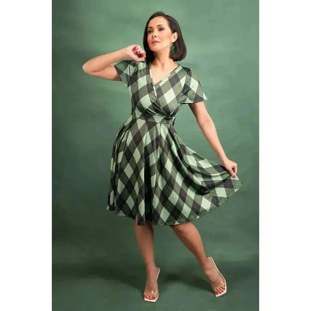 Lyra Mini Dress - Irish Diamond Tartan