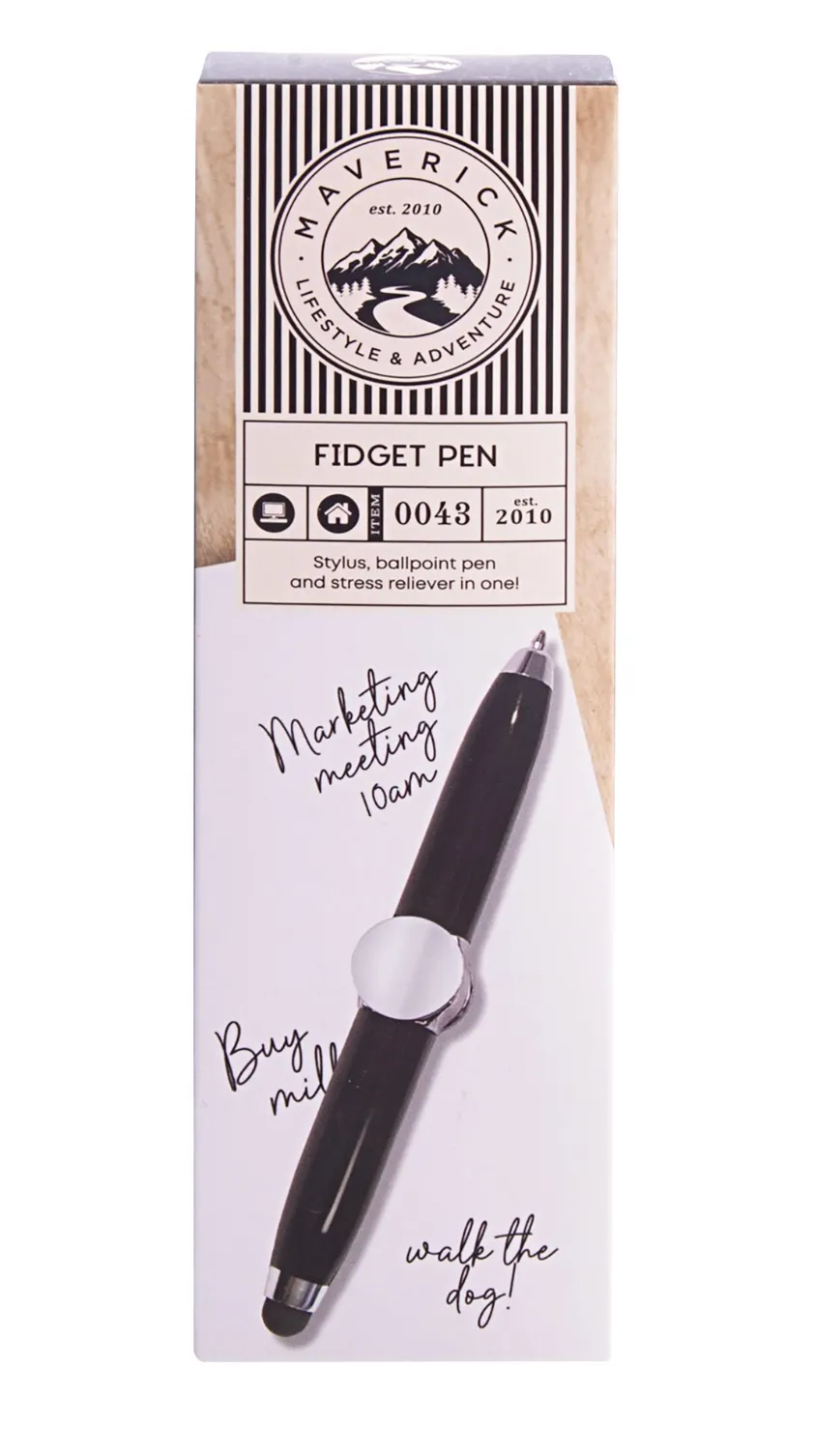 Maverick Fidget Pen - Black 1.5x1.5x10cm