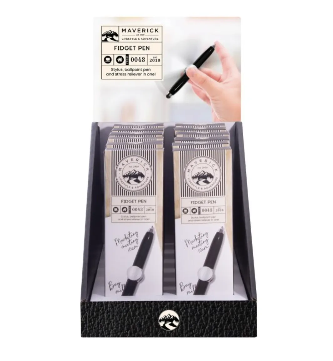 Maverick Fidget Pen - Black 1.5x1.5x10cm