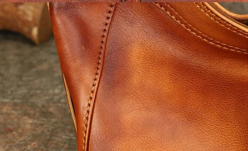 Medium Ladies Leather Crossbody Bucket Bag Purse Side Bags For Women