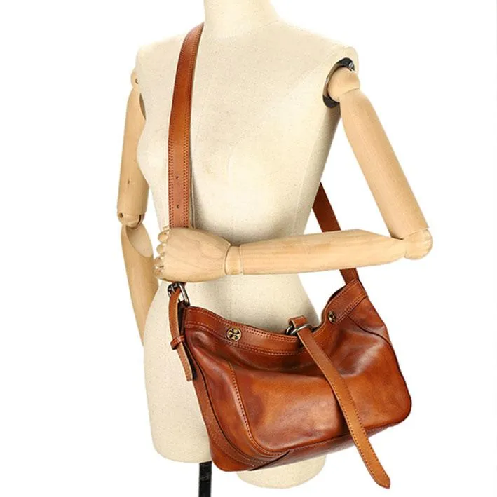 Medium Ladies Leather Crossbody Bucket Bag Purse Side Bags For Women