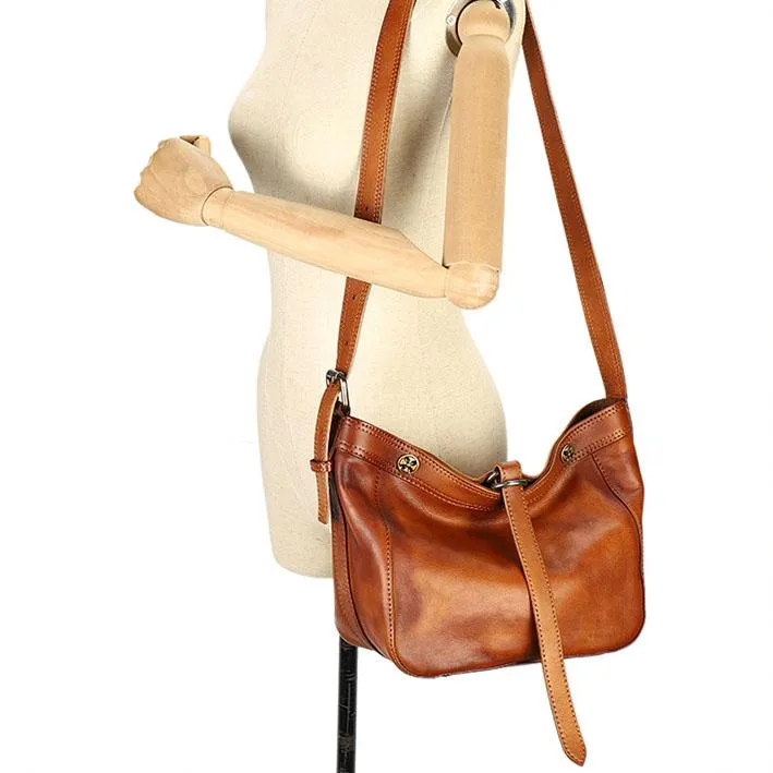 Medium Ladies Leather Crossbody Bucket Bag Purse Side Bags For Women