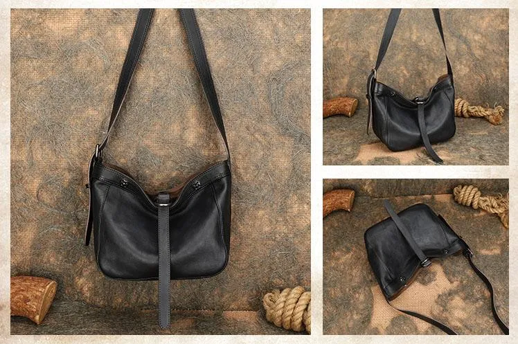 Medium Ladies Leather Crossbody Bucket Bag Purse Side Bags For Women