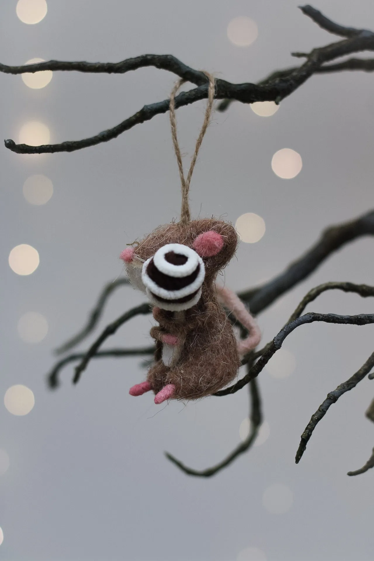 Millie the Felt Mouse Tree Hanger