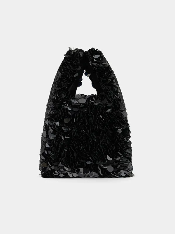 Mini Tote Baileys in Black Sequin