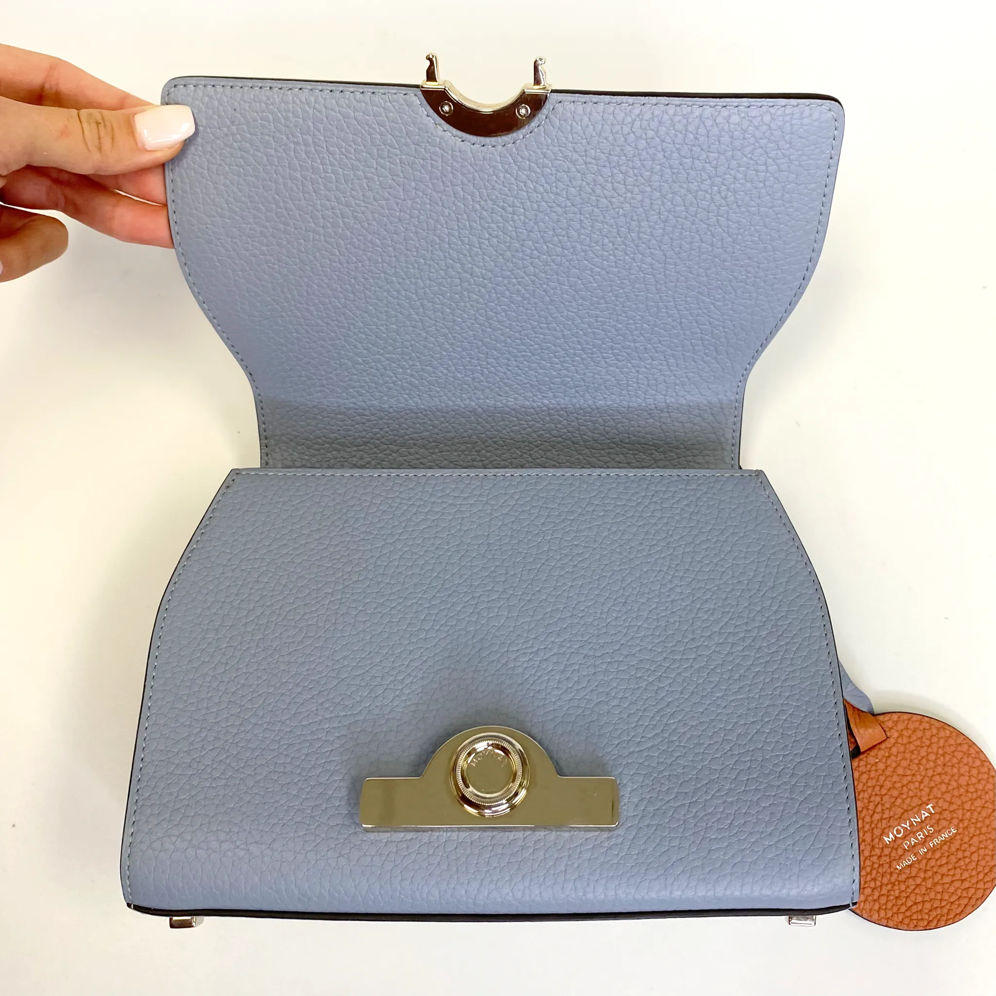 Moynat Baby Blue Mini Rejane Bag