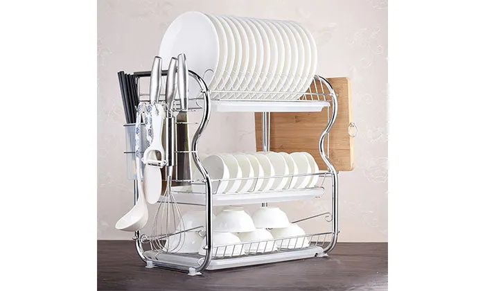 Multi-functional 3-Tier Dish Rack