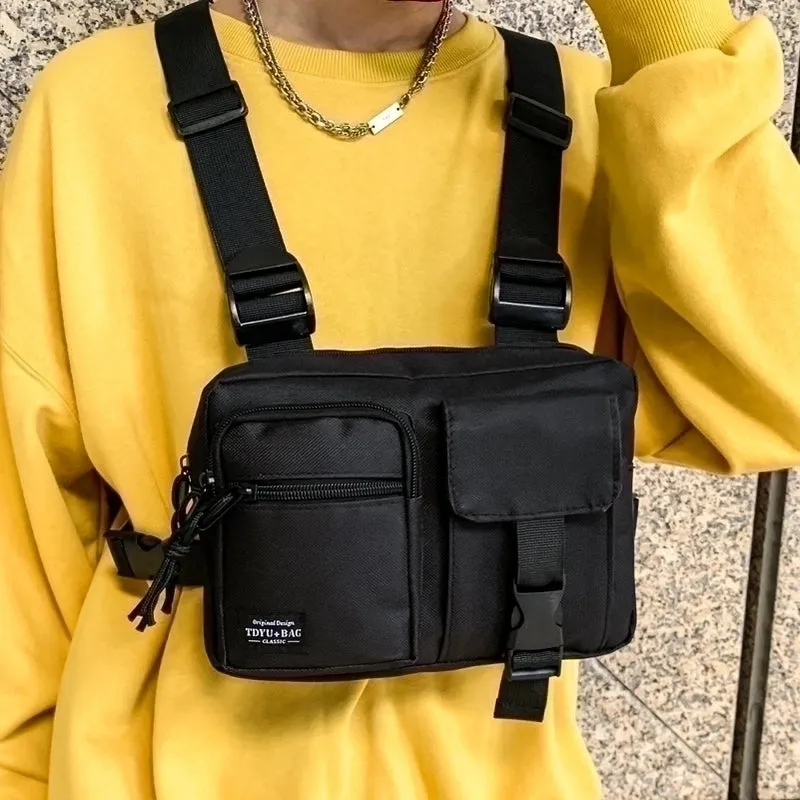 New Trendy Brand Tactical Vest Men's Light Functional Hip-hop Multi-functional Waist Bag