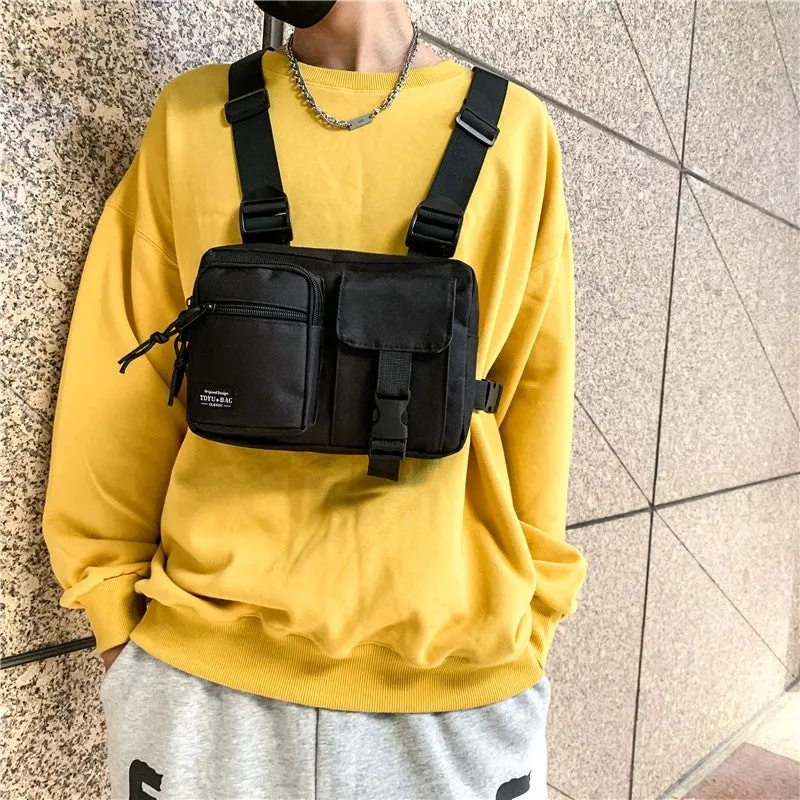 New Trendy Brand Tactical Vest Men's Light Functional Hip-hop Multi-functional Waist Bag