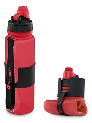 Nomader Collapsible Water Bottle - Leak Proof Twist Cap - BPA Free, 22 oz