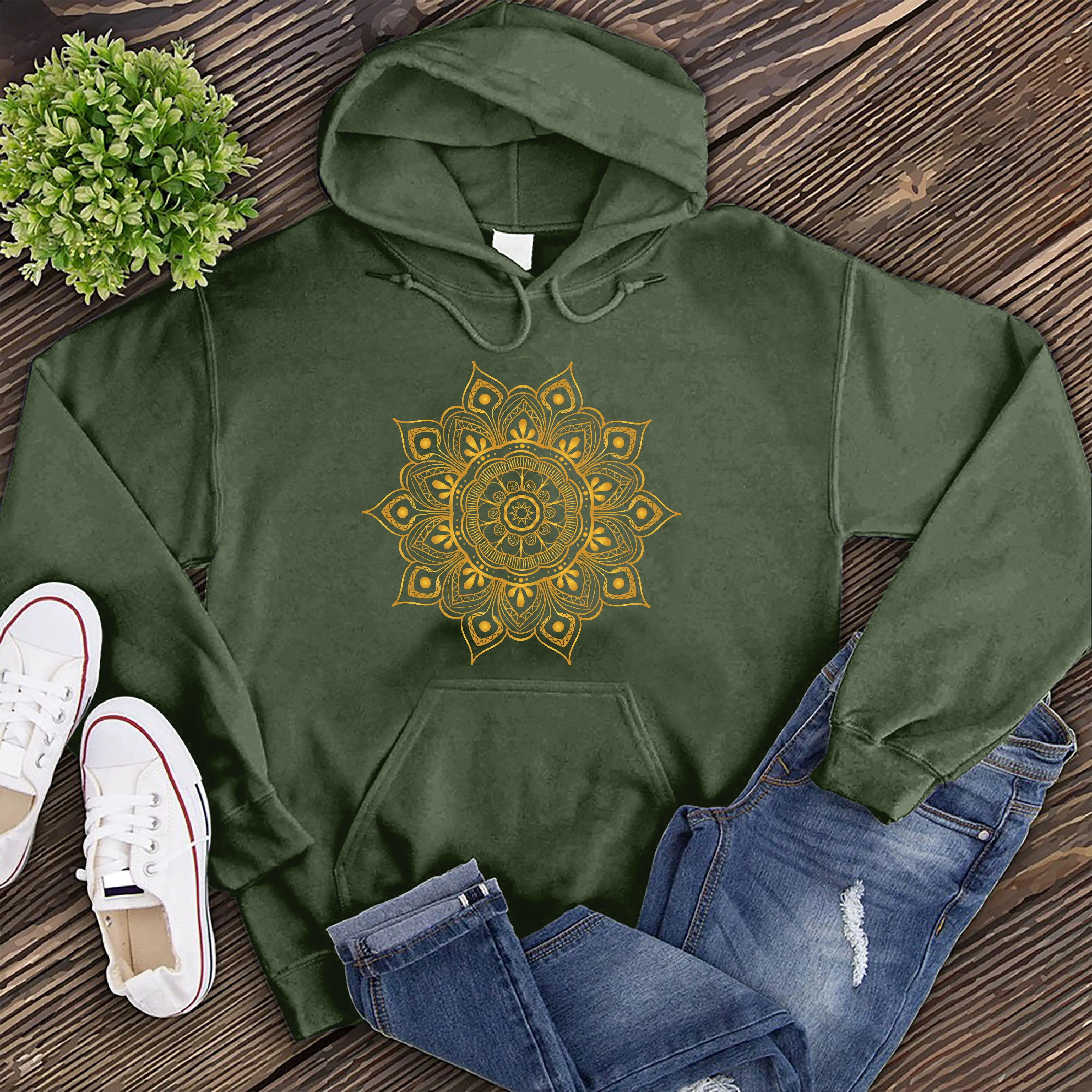 Ornamental Mandala Gold Hoodie