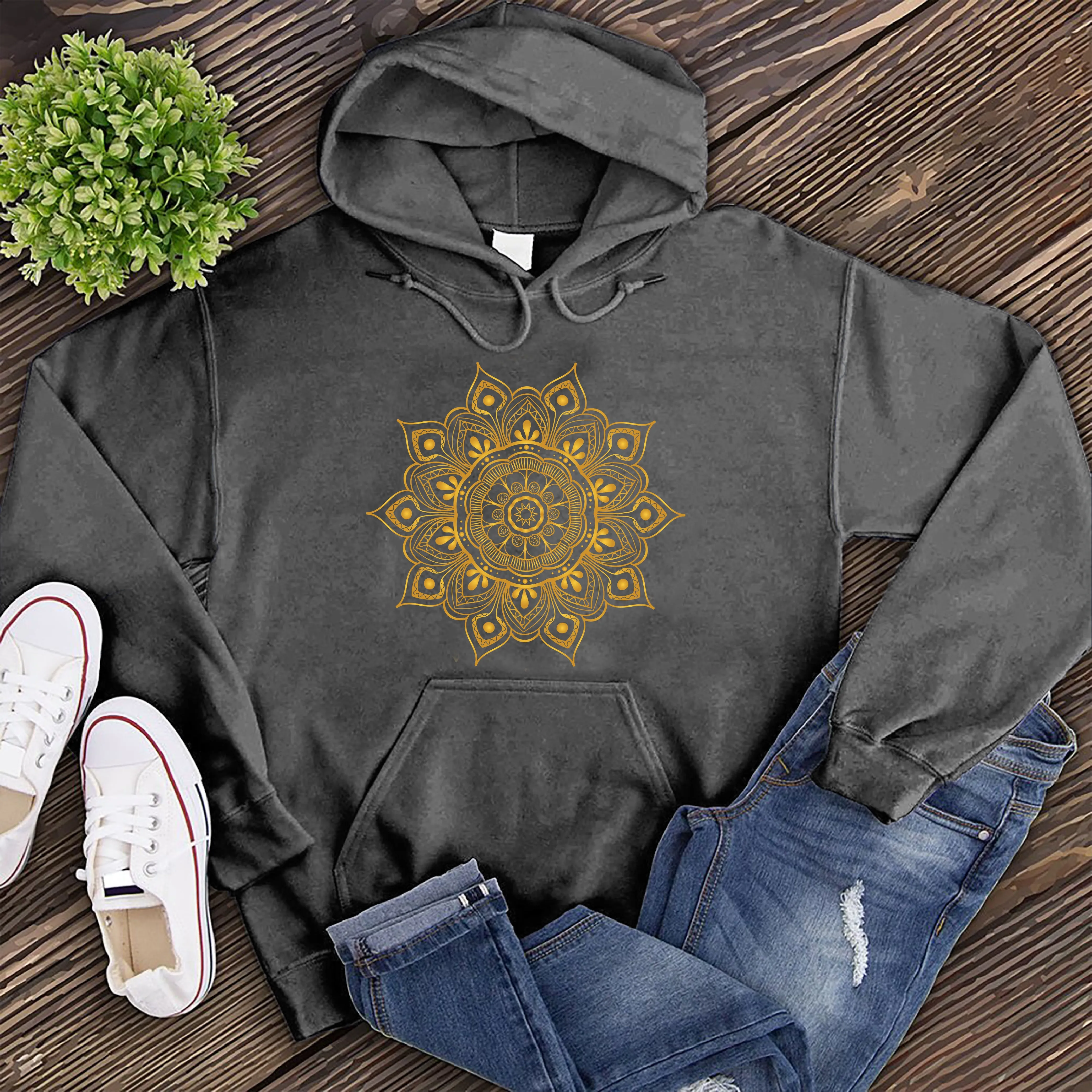 Ornamental Mandala Gold Hoodie