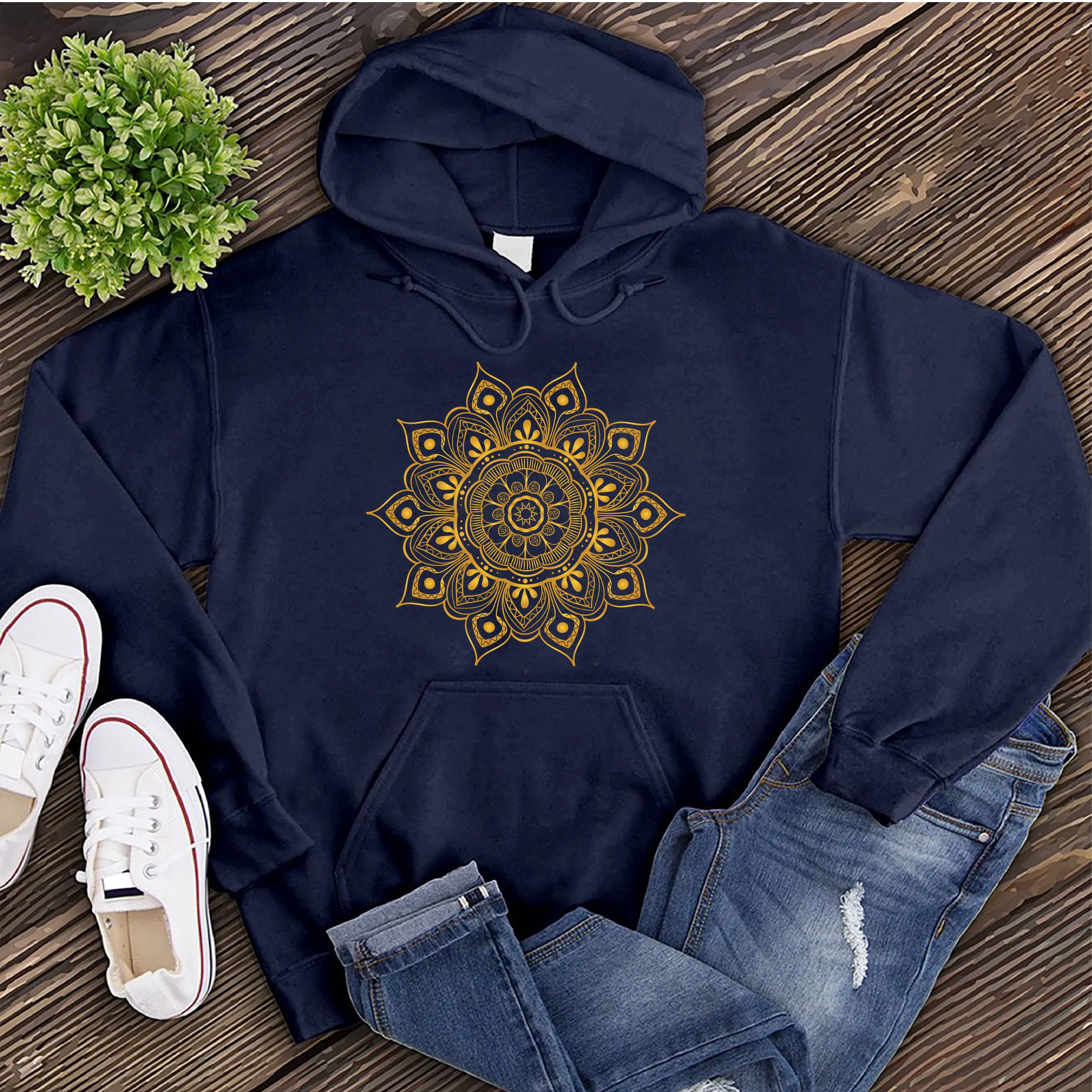 Ornamental Mandala Gold Hoodie