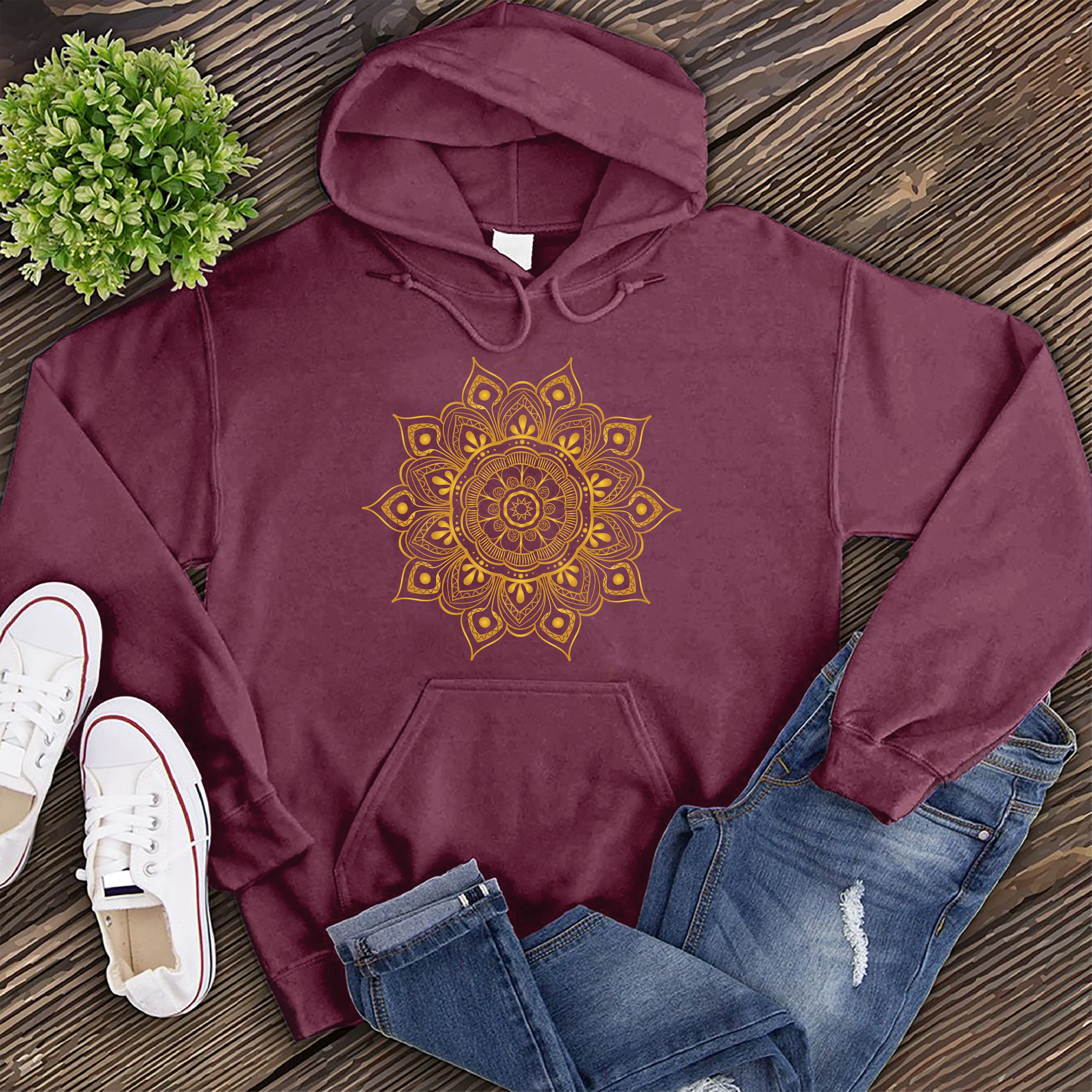 Ornamental Mandala Gold Hoodie