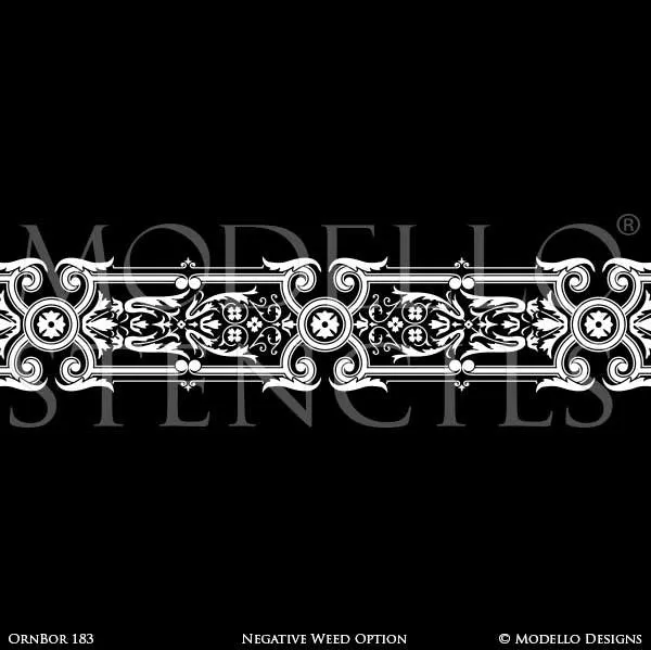 OrnBor183 Custom Border Stencil