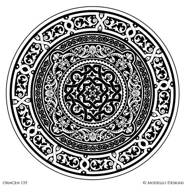 OrnCen155 Custom Medallion Stencil