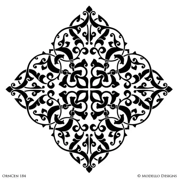 OrnCen184 Custom Medallion Stencil