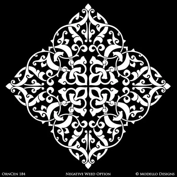 OrnCen184 Custom Medallion Stencil
