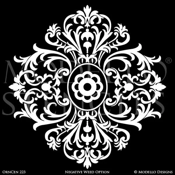 OrnCen223 Custom Medallion Stencil
