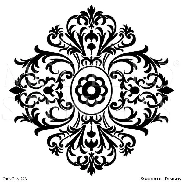 OrnCen223 Custom Medallion Stencil