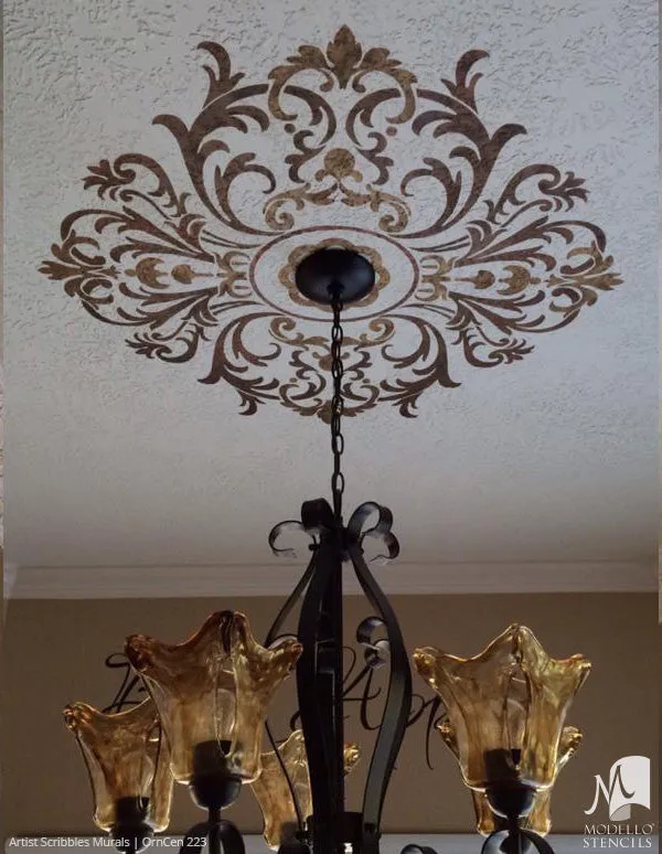 OrnCen223 Custom Medallion Stencil