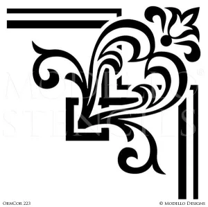 OrnCor223 Custom Corner Stencil
