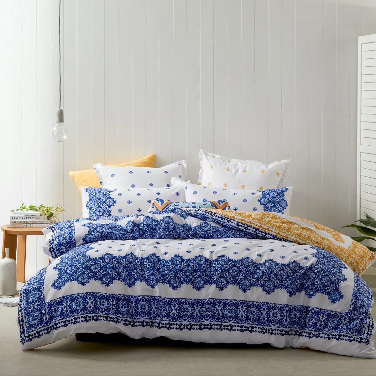 Palermo Navy Quilt Cover Set By Logan & Mason