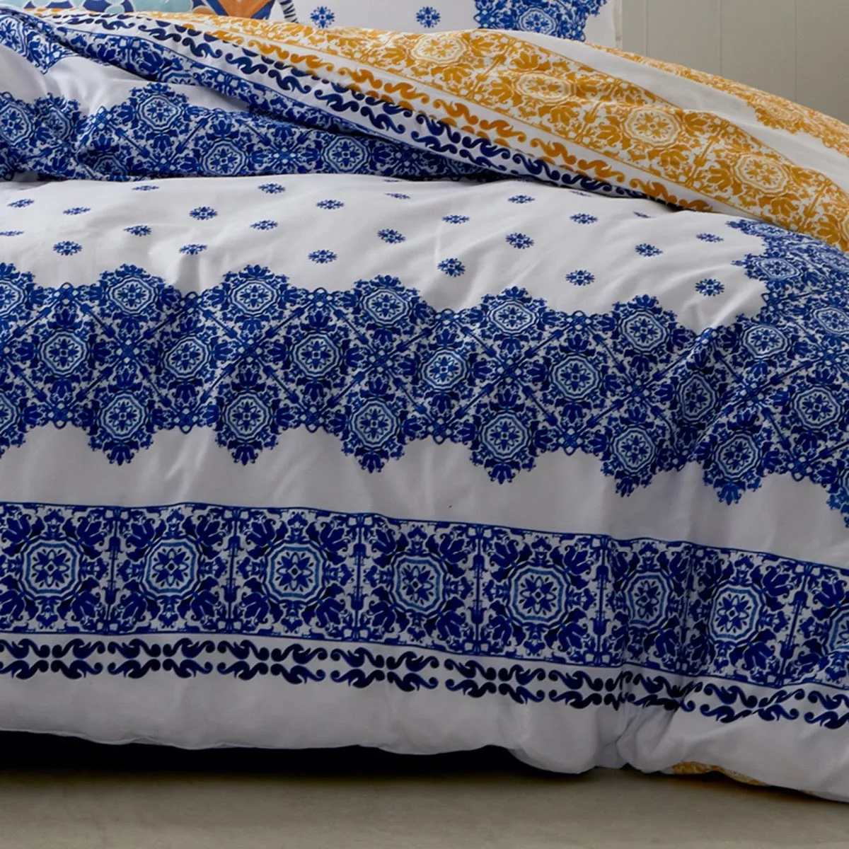Palermo Navy Quilt Cover Set By Logan & Mason