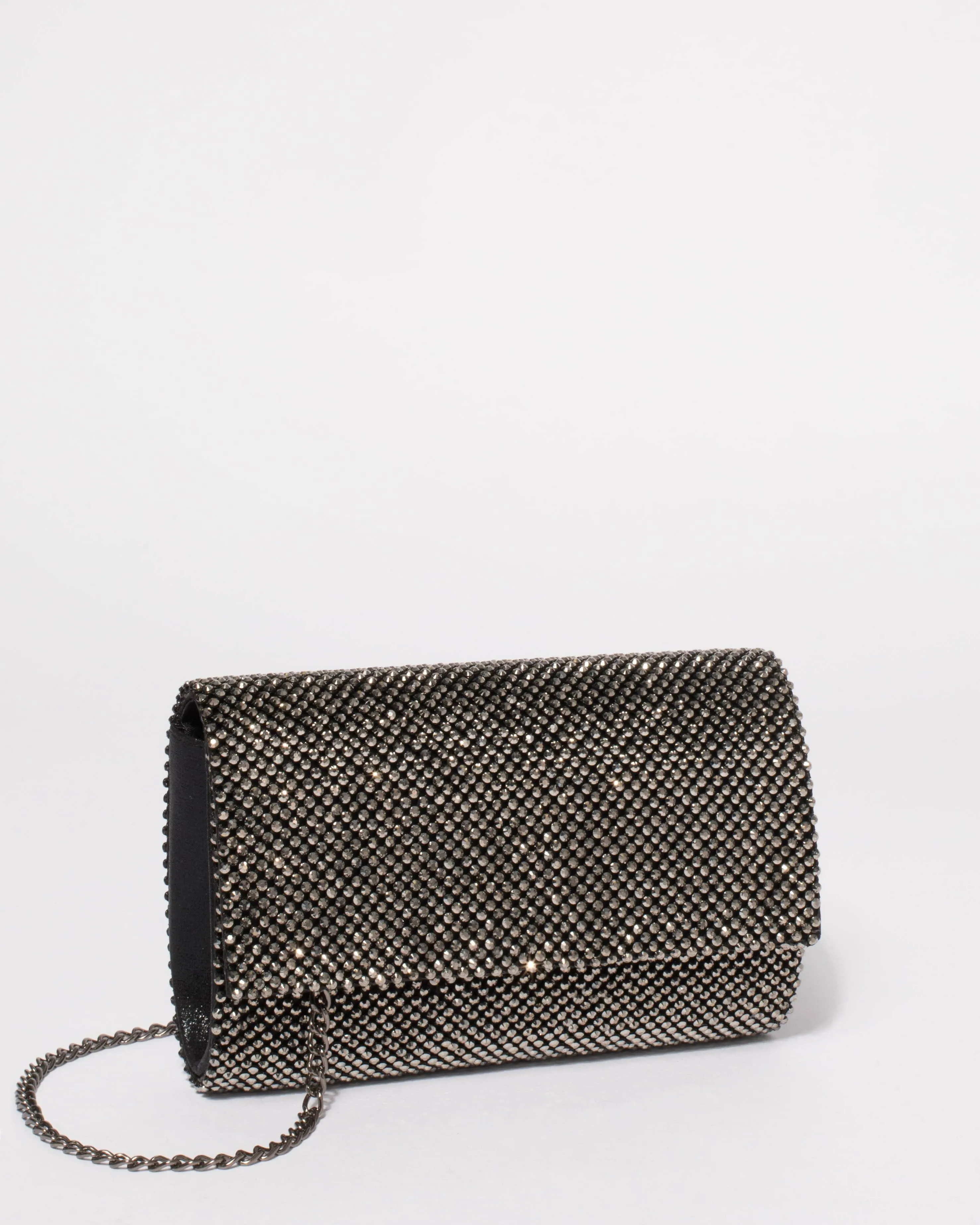 Pewter Kira Evening Clutch Bag