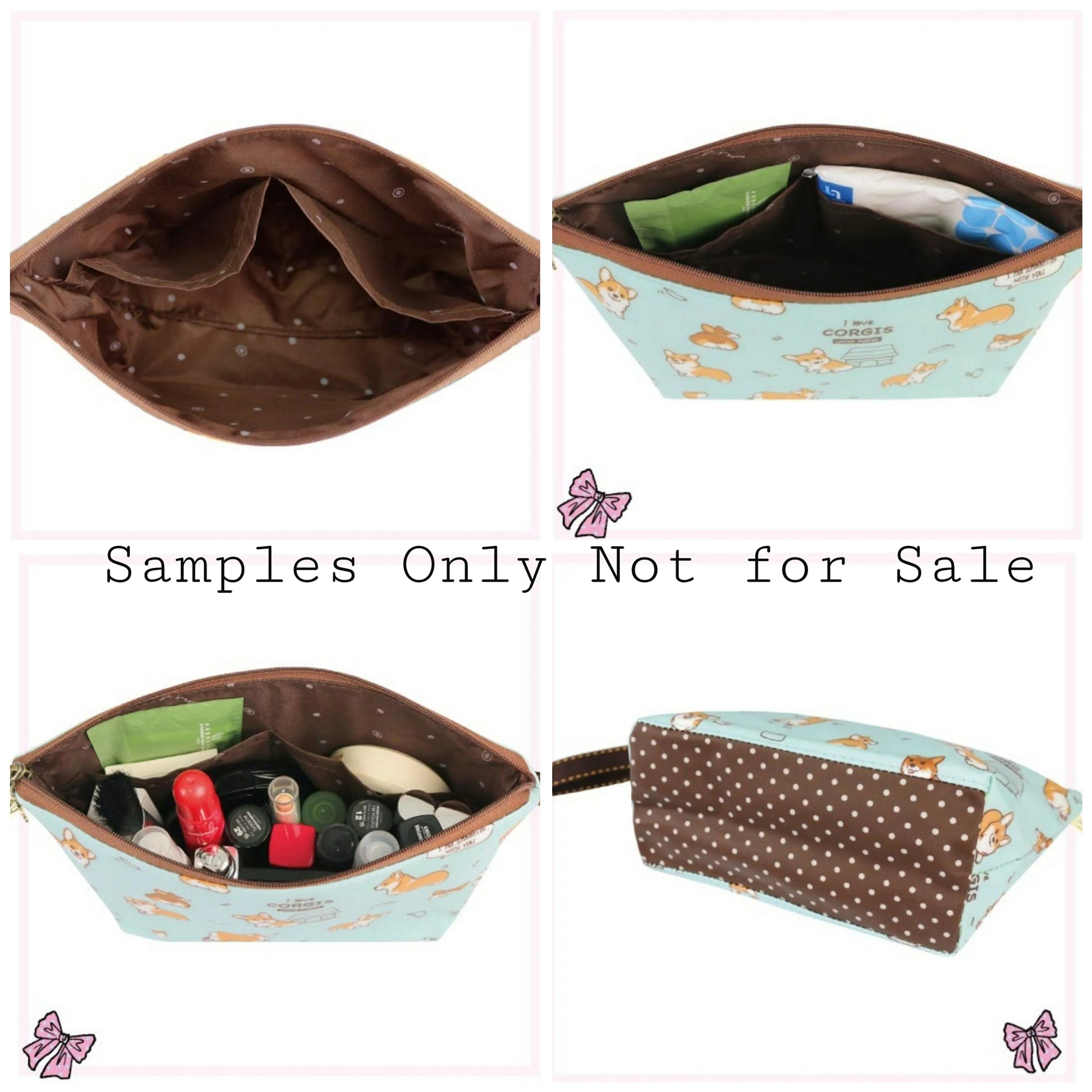 Pink Happy Camping Dumpling Cosmetic Bag