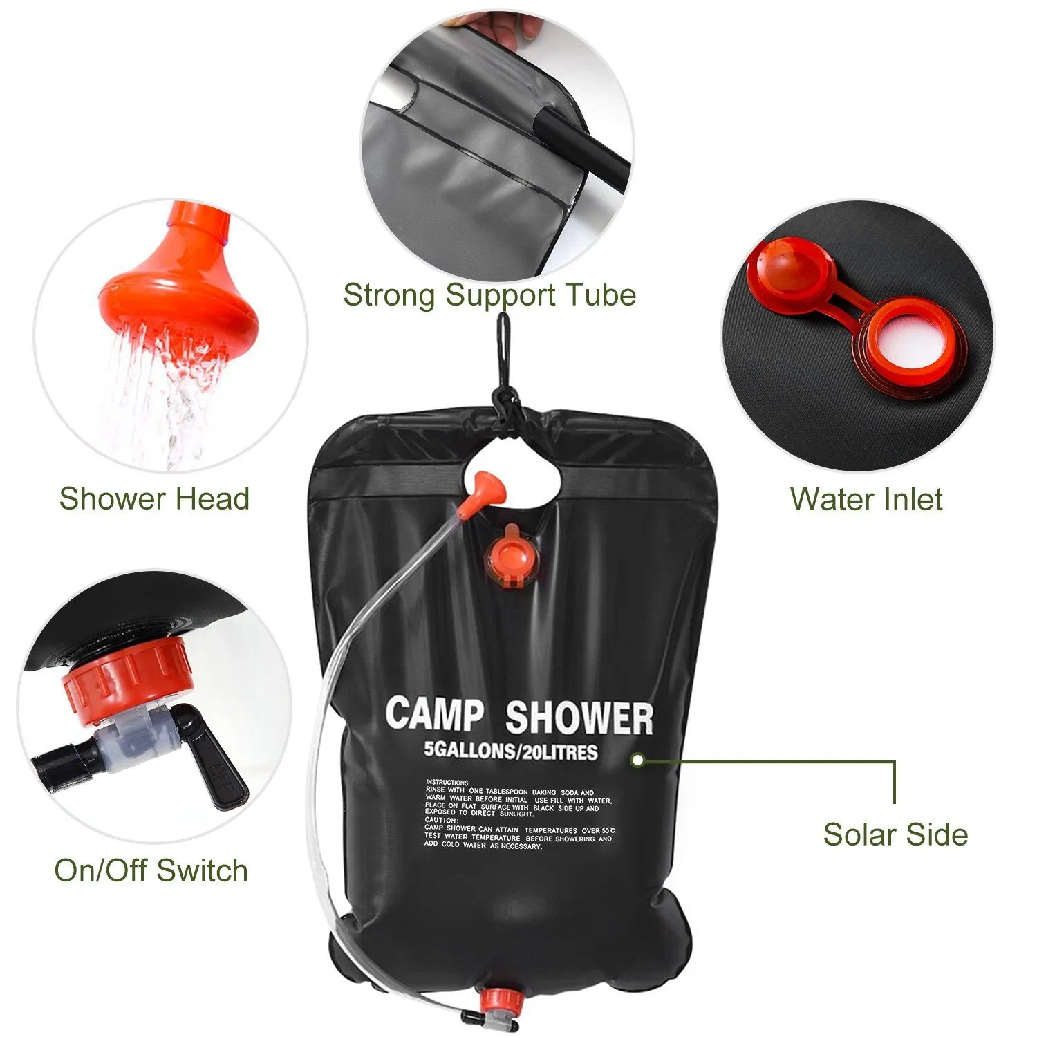 Portable Solar Heated Shower Bag