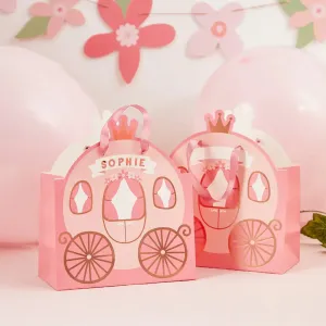 Princess Carriage Party Bags With Personalized Sticker Sheets 4pk.