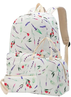 Printing Backpacks Set Students Casual Daypack Shoulder Bag Pencil Case