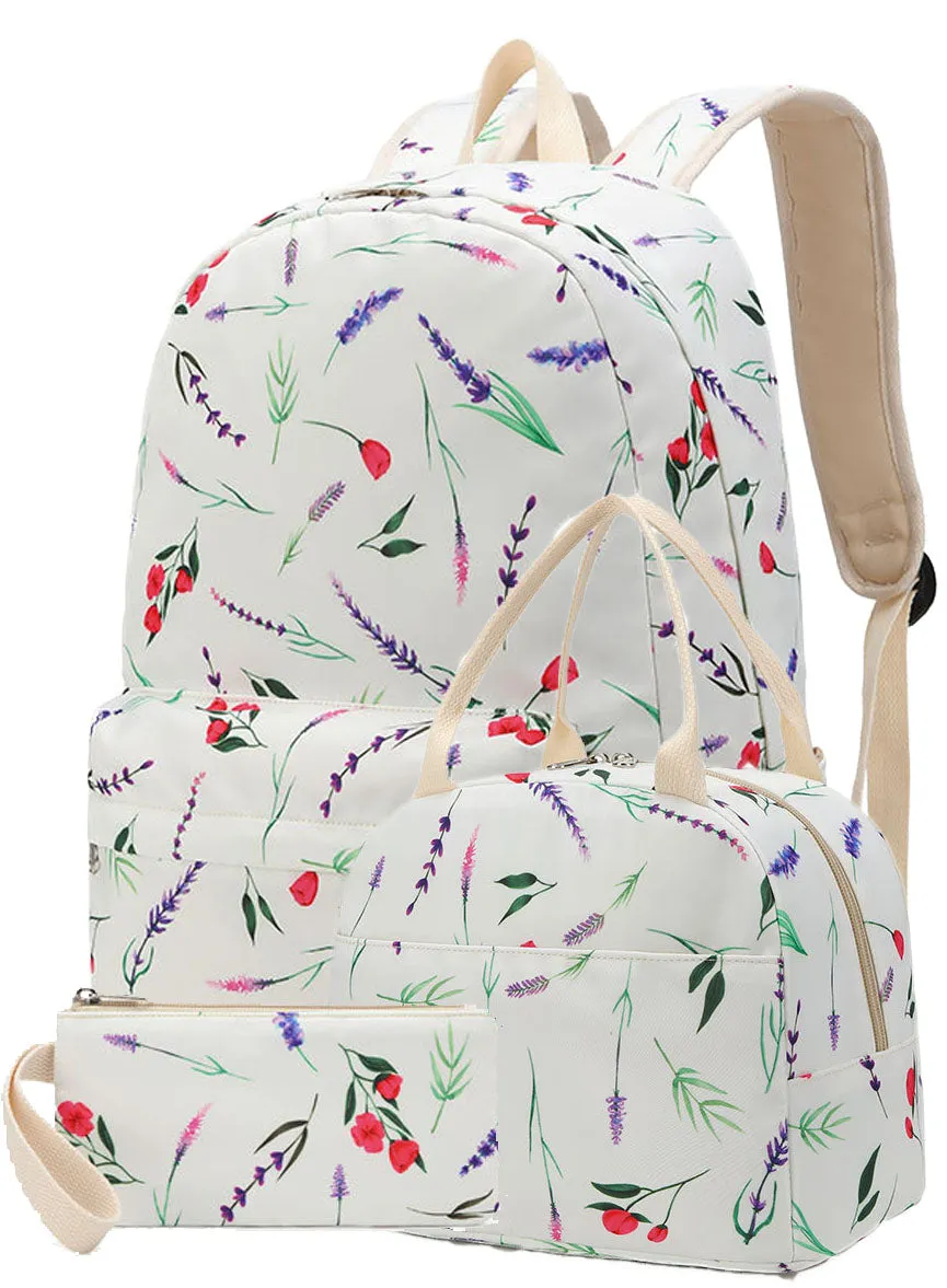 Printing Backpacks Set Students Casual Daypack Shoulder Bag Pencil Case