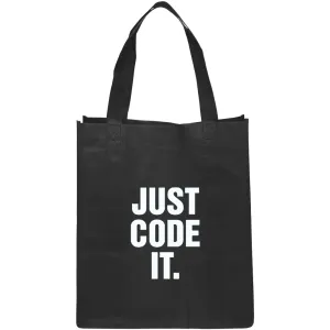 "JUST CODE IT" Black Tote Bag
