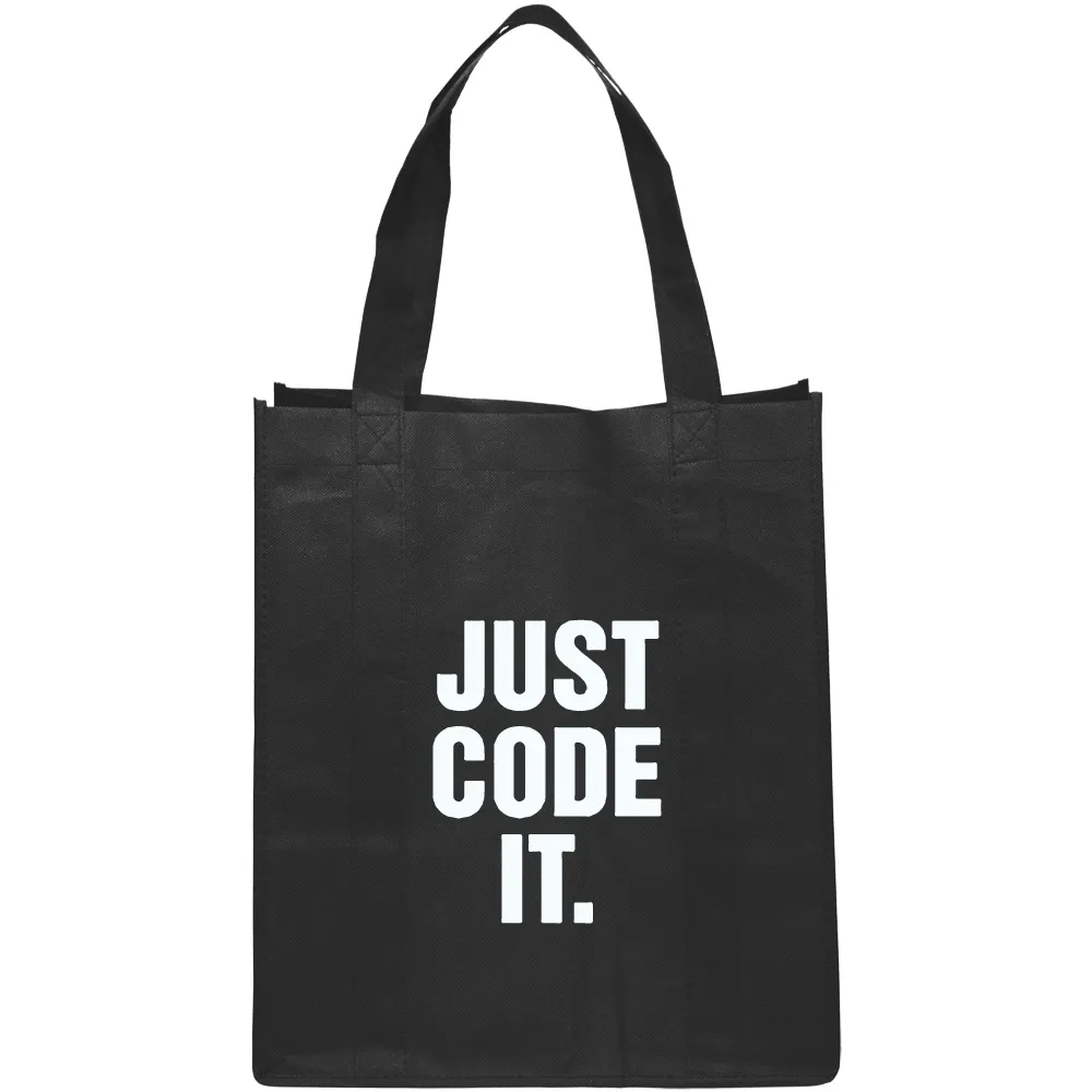 "JUST CODE IT" Black Tote Bag