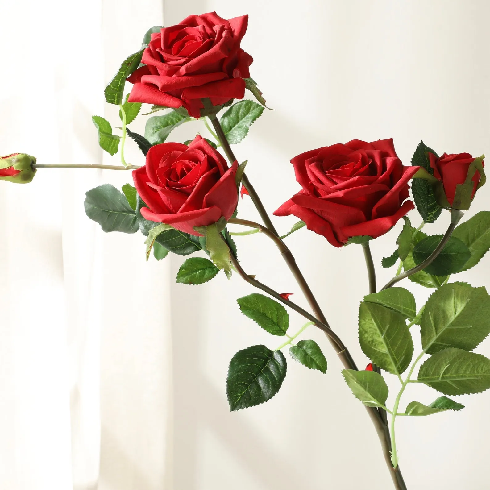 Real Touch Red Spary Roses Fake Wedding Flowers