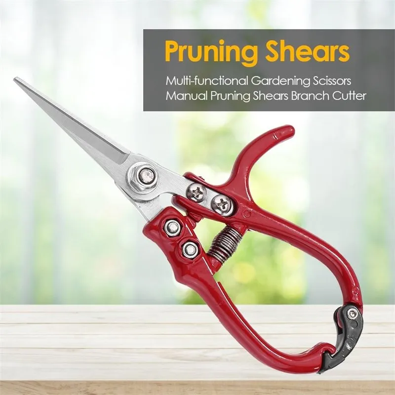 Scissors Pruning Shears - Multifunctional Garden Scissors Manual with Safety Buckle Stainless Steel