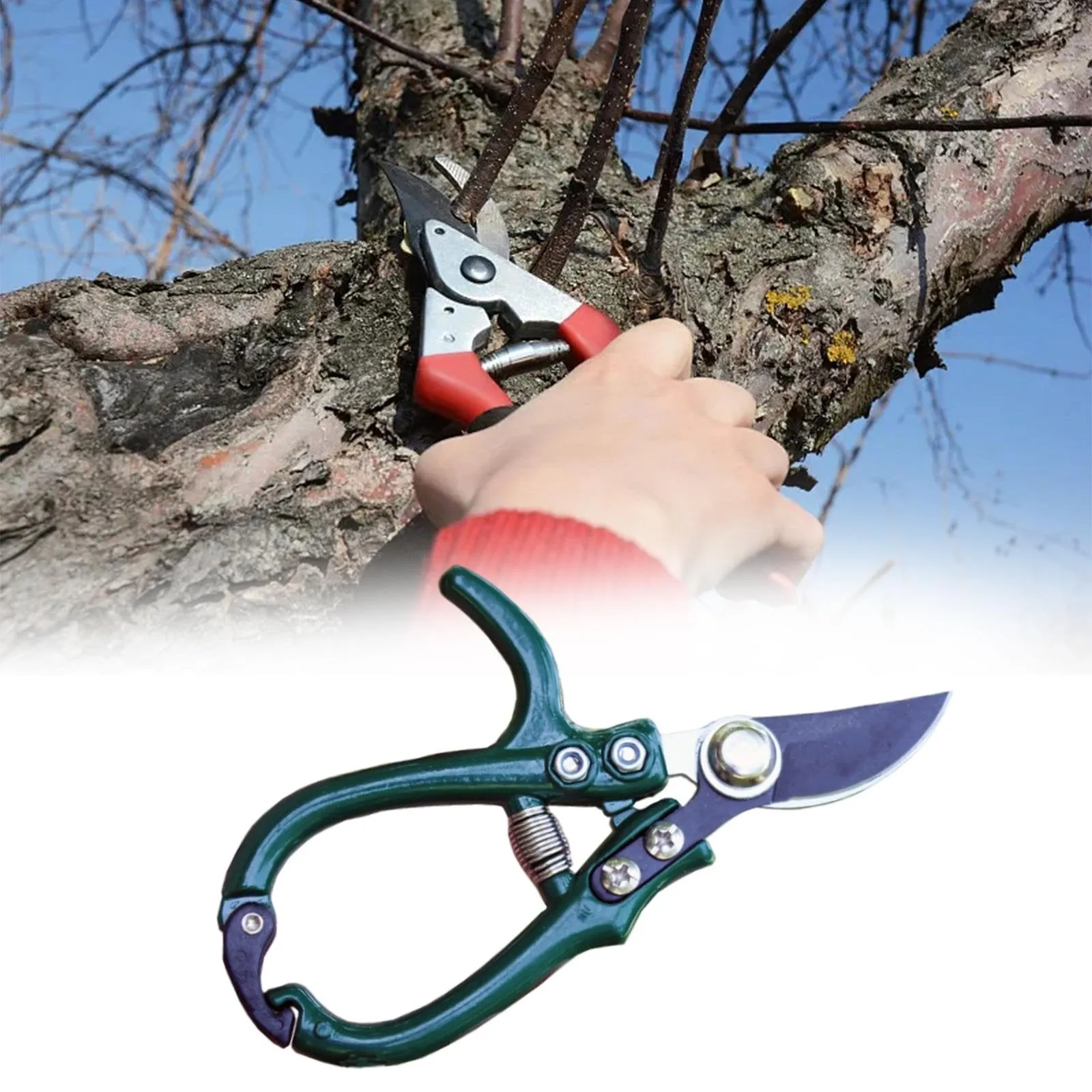 Scissors Pruning Shears - Multifunctional Garden Scissors Manual with Safety Buckle Stainless Steel