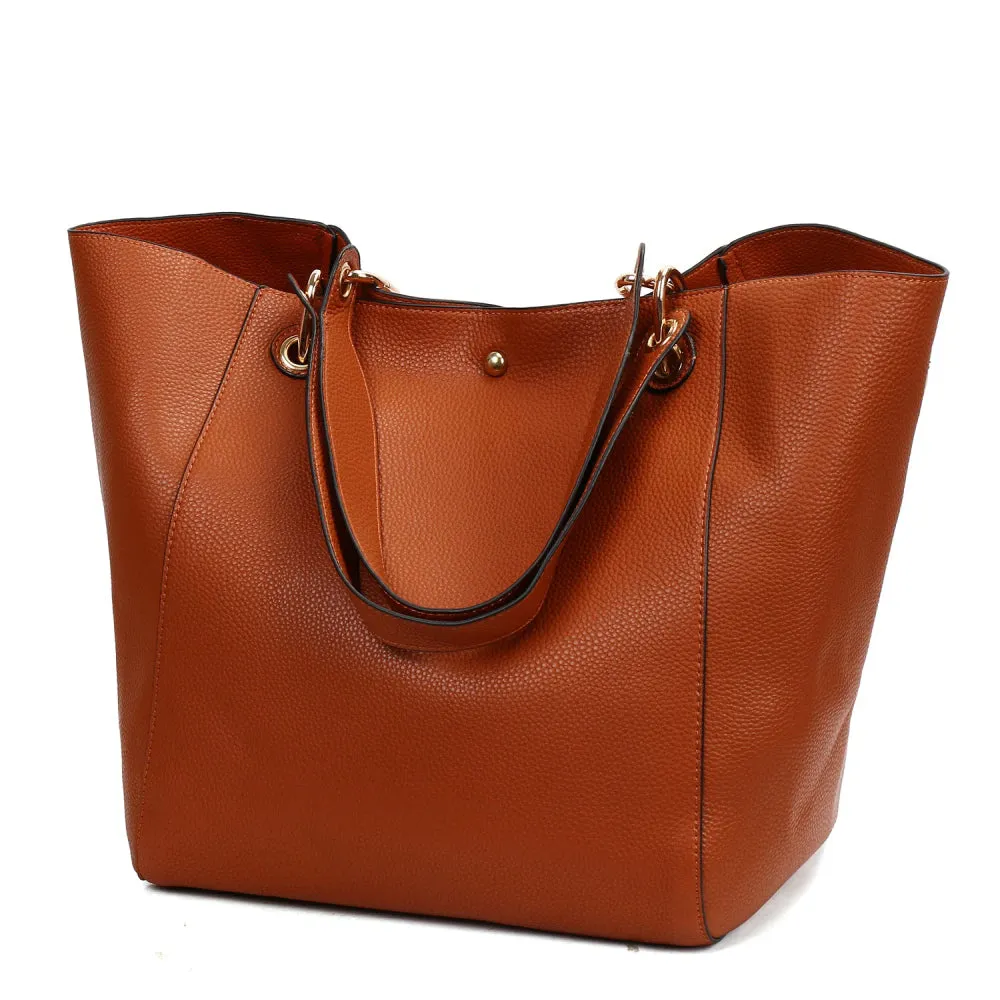 Shoulder Crossbody Large Capacity Top-Handle Big Tote With Free Clutch Bag