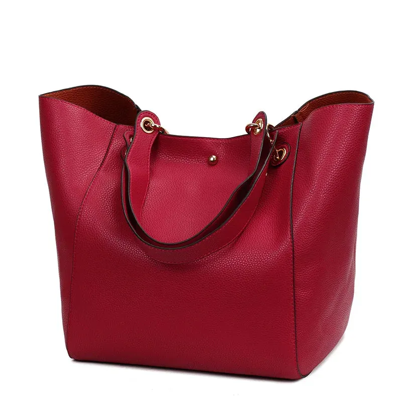 Shoulder Crossbody Large Capacity Top-Handle Big Tote With Free Clutch Bag