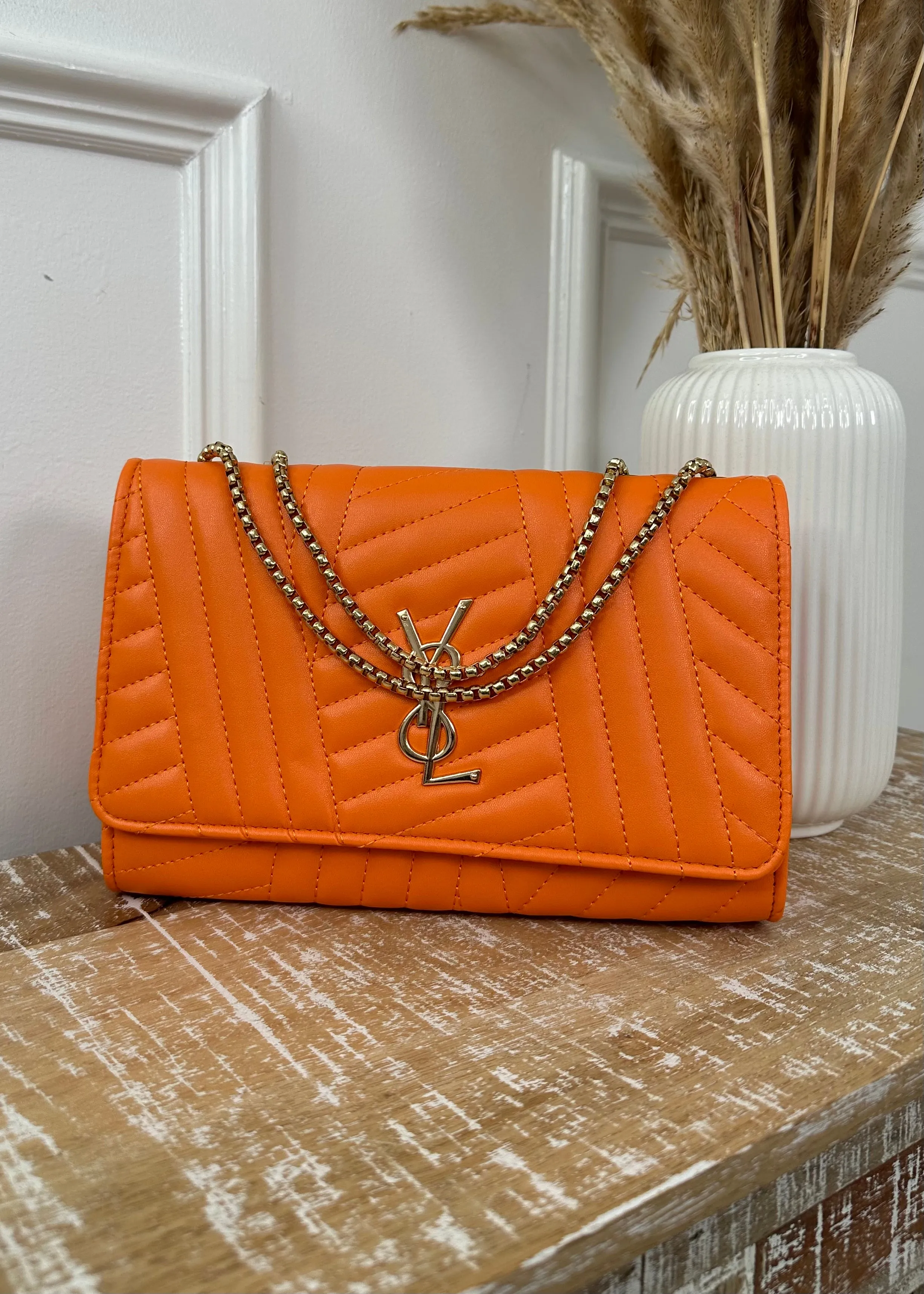 Sia Orange Quilted Bag