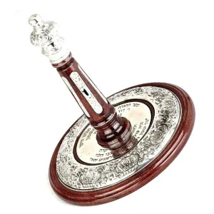 Silver Torah Rollers, Ornamental Silver Inlay