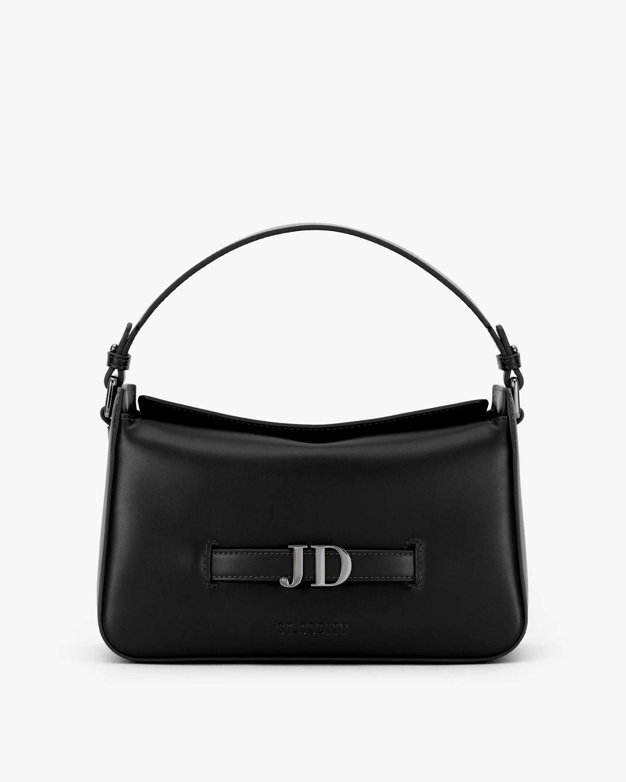 Slouch Bag in Black/Gunmetal with Personalised Hardware