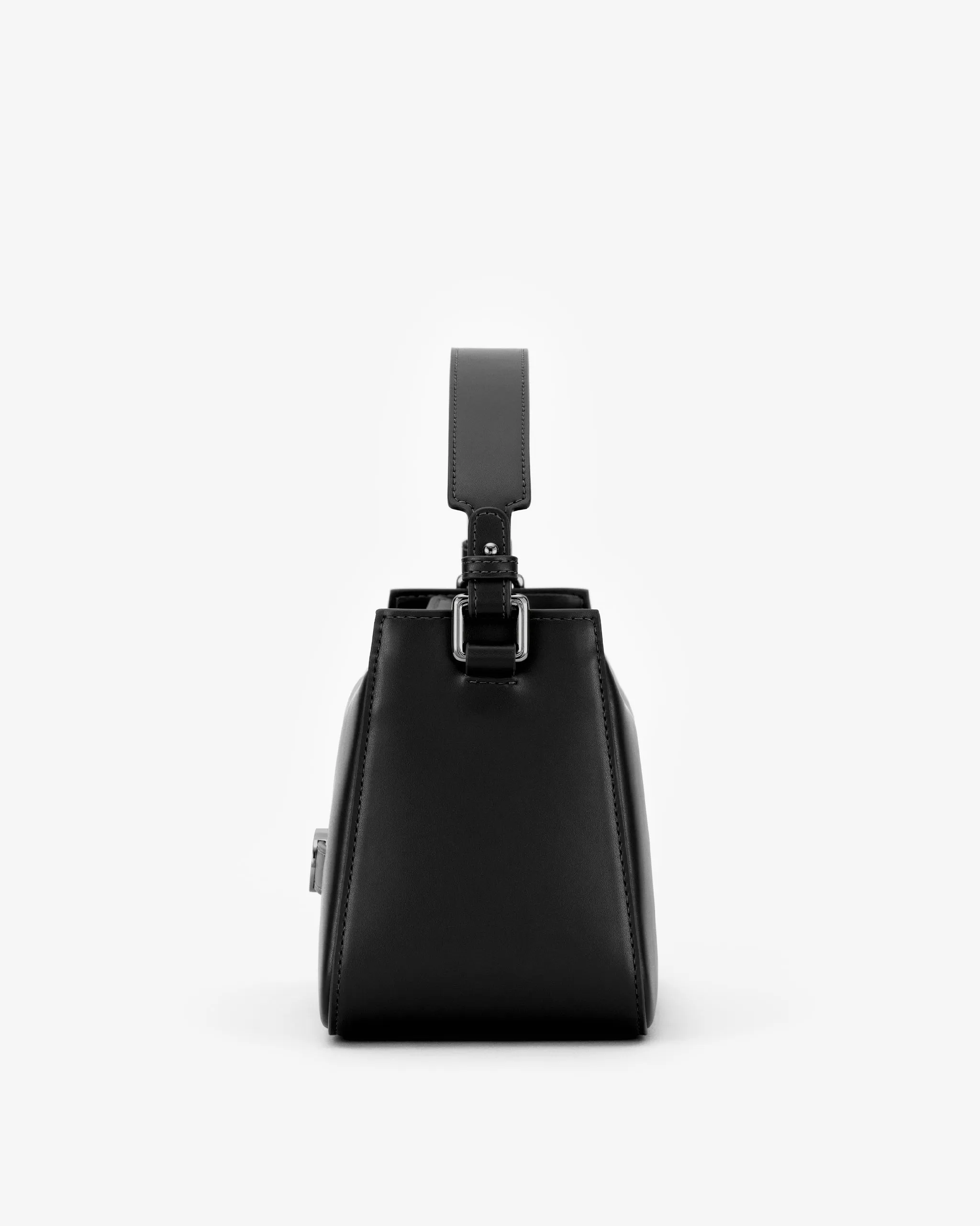 Slouch Bag in Black/Gunmetal with Personalised Hardware