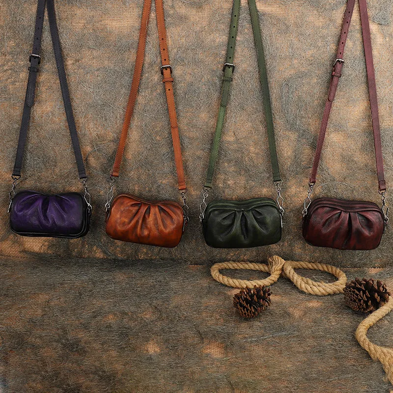 Small Brown Leather Crossbody Purse Side Bags For Women